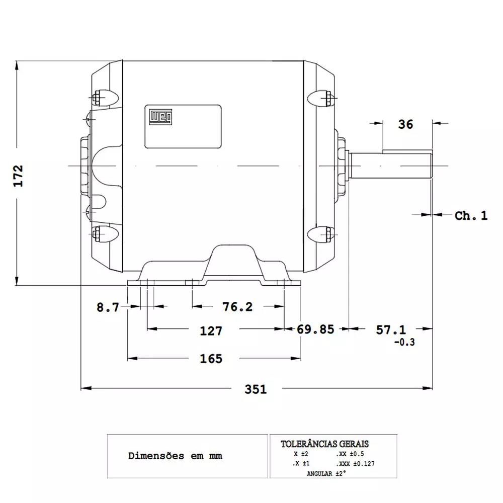 Motor Trifásico IP21 2,0 Cavalos/2 Pólos Weg